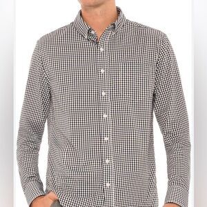 UNTUCKit Wagner black/white check slim fit button shirt. Light stretch. Large